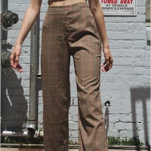 Brandy Melville Plaid High Waisted Pants